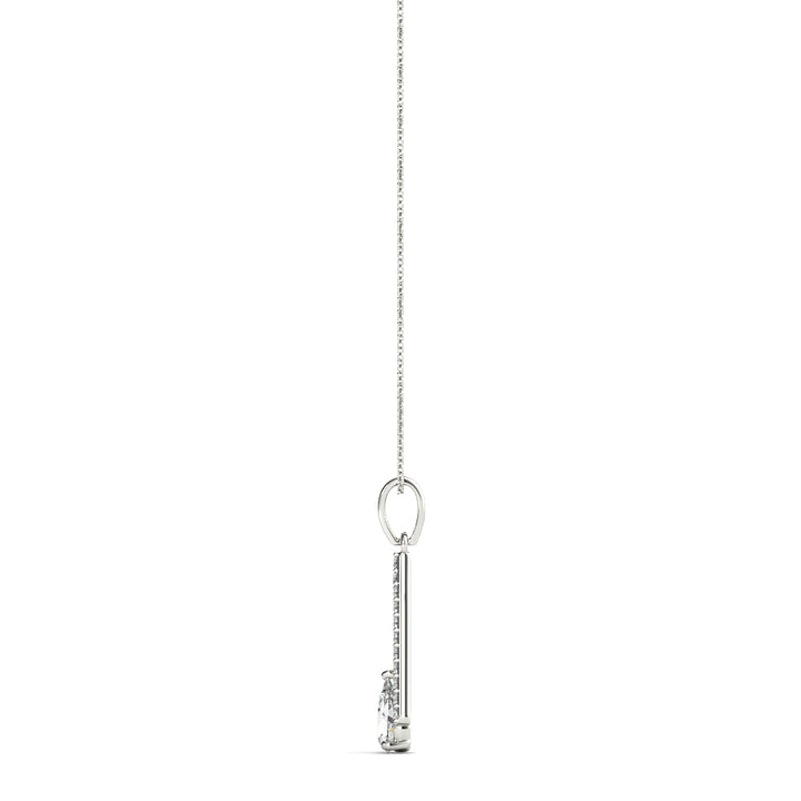 Platinum 3/4 CT Pear Diamond Halo Pendant