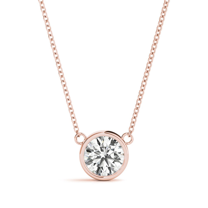 14K Rose Gold 1 ct tw Solitaire Diamond Pendant