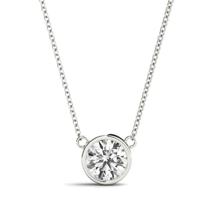 18K White Gold 1 ct tw Solitaire Diamond Pendant