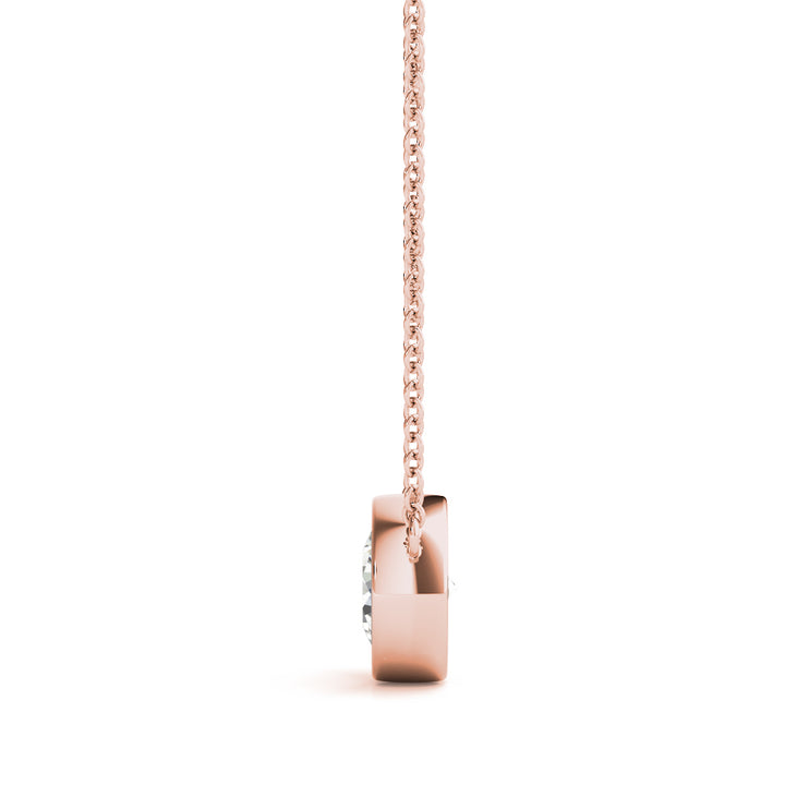 14K Rose Gold 1ct Round Diamond Solitaire Pendant