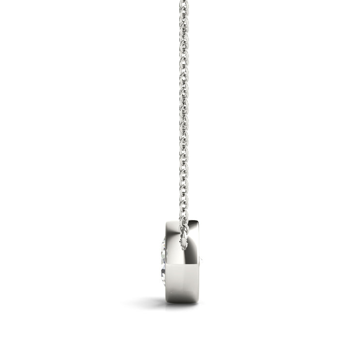 14K White Gold 1ct Diamond Pendant Necklace
