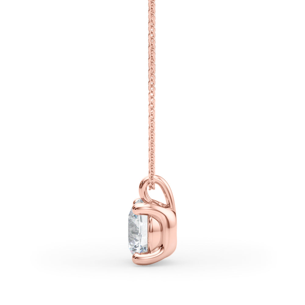 18K Rose Gold 1ct Round Diamond Engagement Ring
