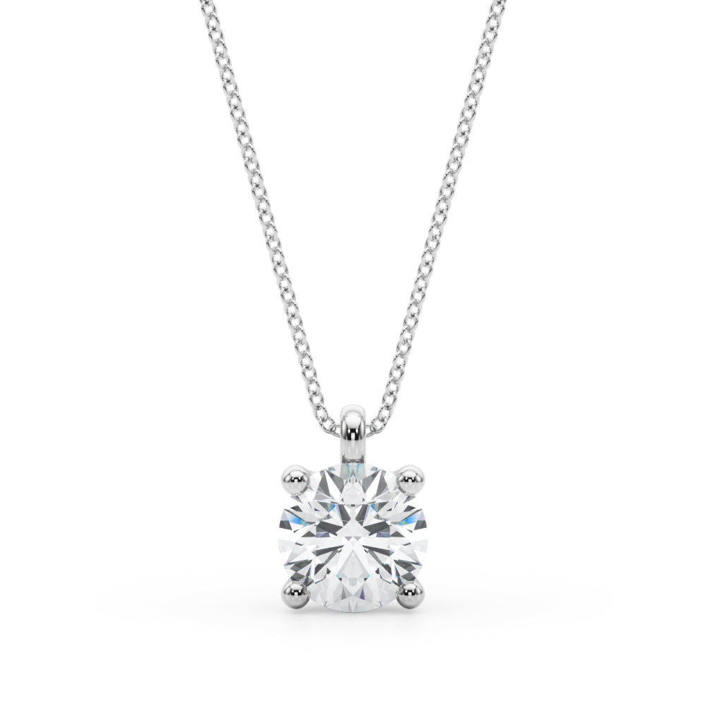 14K White Gold 1ct Round Diamond Ring