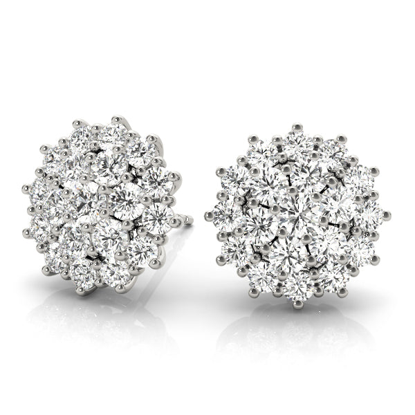18K White Gold 2ctw Round Diamond Earrings