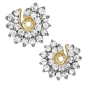 Platinum White Diamond Fashion Stud Earrings