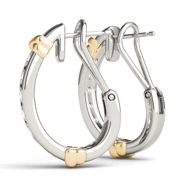 Platinum 0.5ctw Diamond J-Hoop Earrings
