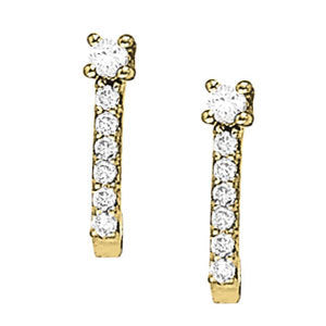 Platinum Diamond J-Hoop Earrings | 0.54 ctw