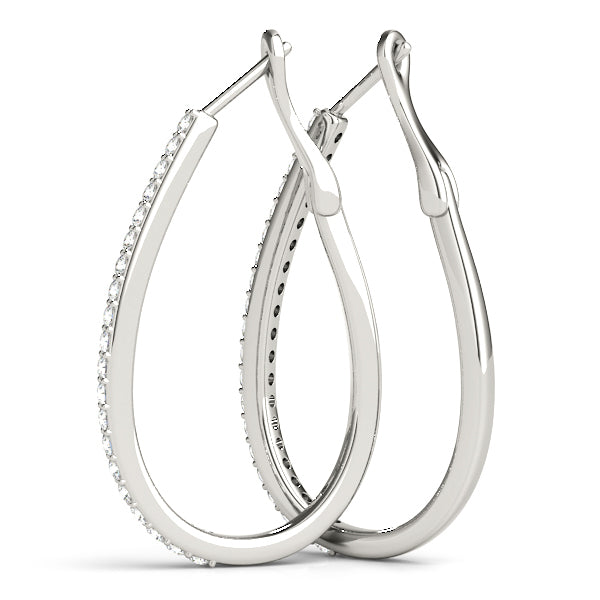 18K White Gold Round Diamond Fashion Earrings