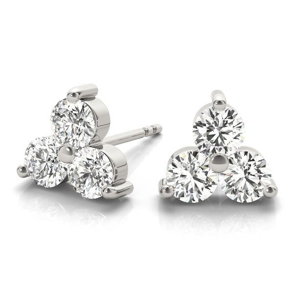 18K White Gold 0.48ctw Round Diamond Stud Earrings