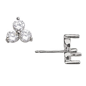 18K White Gold 0.48ctw Round Diamond Stud Earrings