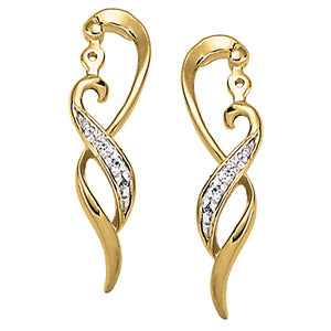18K White Gold Round Diamond Fashion Earrings