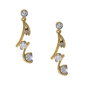 18K Yellow Gold 3/8 ct tw Fashion Diamond Earring