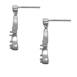 18K White Gold Round Diamond Fashion Earrings
