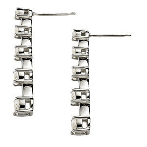 Platinum 1 CT Diamond Journey Earrings