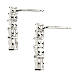 14K White Gold Diamond Journey Earrings 1 CTW