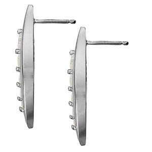 14K White Gold Round Diamond Fashion Earrings