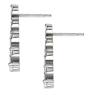 Platinum 1 CT Diamond Journey Stud Earrings