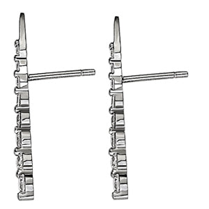 14K White Gold Round Diamond Earrings