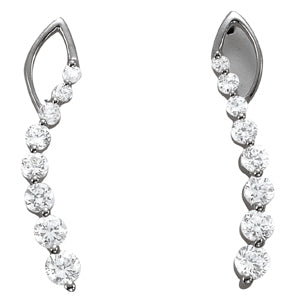 Platinum Round Diamond Journey Earrings 1/2 ctw