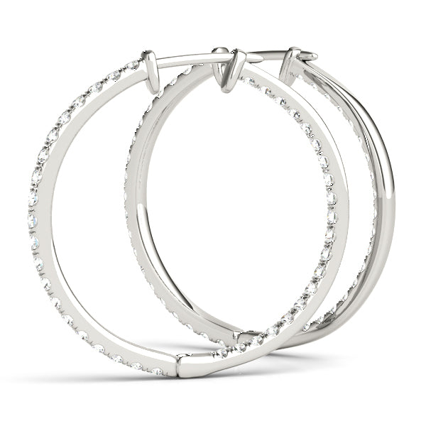 18K White Gold Round Diamond Fashion Earrings
