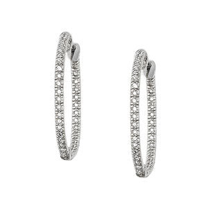 18K White Gold Round Diamond Fashion Earrings