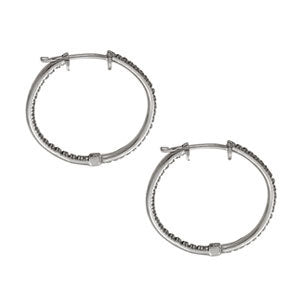 18K White Gold Round Diamond Fashion Earrings