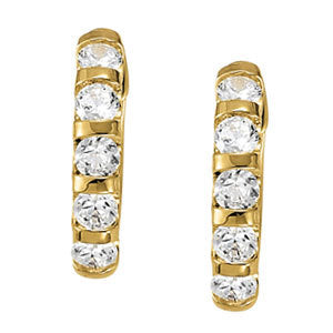 18K White Gold 1 CT Diamond Hoop Earrings