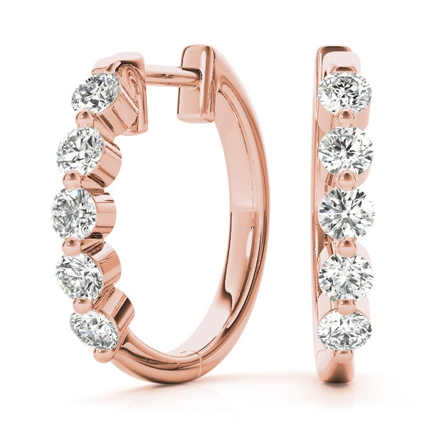 14K Rose Gold 1/2 ct tw Fashion Diamond Earring
