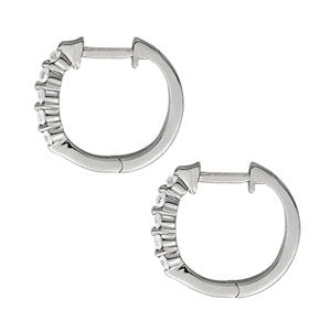 Platinum Diamond Fashion Hoop Earrings - 0.5 ctw