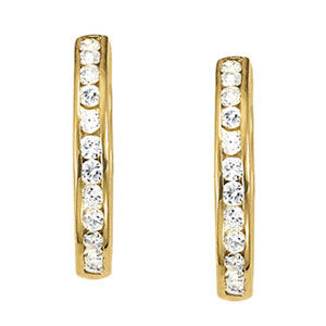 Platinum White Diamond Fashion Hoop Earrings