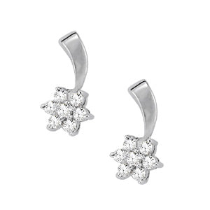 Platinum White Diamond Fashion Drop Earrings