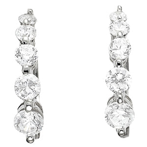 Platinum 1 CT Diamond Journey Earrings