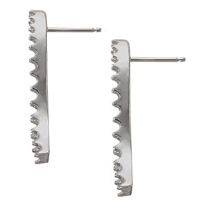 14K White Gold Round Diamond Fashion Earrings