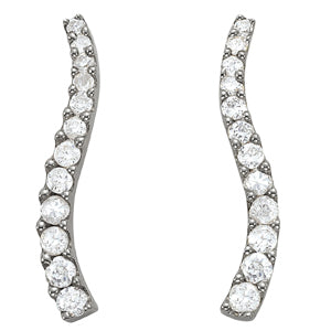 Platinum White Diamond Journey Earrings