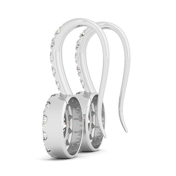 Platinum White Round Diamond Halo Earrings