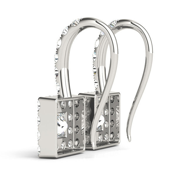 18K White Gold Diamond Halo Stud Earrings