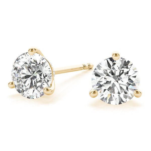 18K Yellow Gold 1/2 CT Diamond Stud Earrings