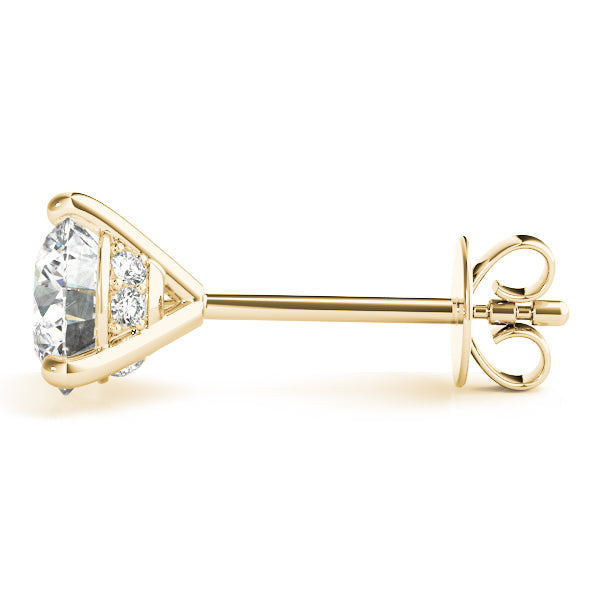 18K Yellow Gold 1/2 CT Diamond Stud Earrings