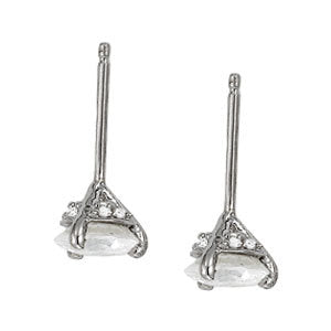 Platinum White Round Diamond Stud Earrings