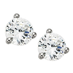 Platinum White Round Diamond Stud Earrings
