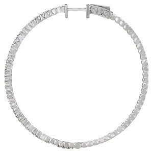 18K White Gold Diamond Inside Out Hoop Earrings
