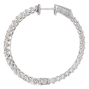 White Gold Diamond Inside Out Hoop Earrings