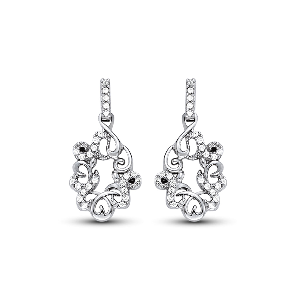 18K White Gold Diamond Fashion Earrings