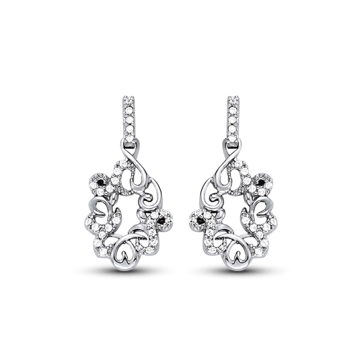 18K White Gold Diamond Fashion Earrings