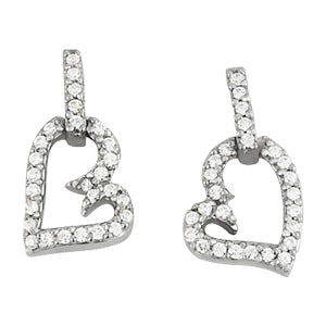 Platinum White Diamond Fashion Drop Earrings