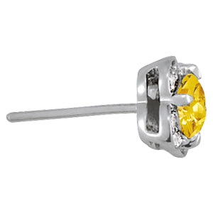 Platinum Round Diamond Halo Stud Earrings
