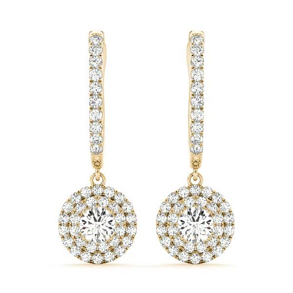 18K Yellow Gold 1ct Diamond Halo Stud Earrings