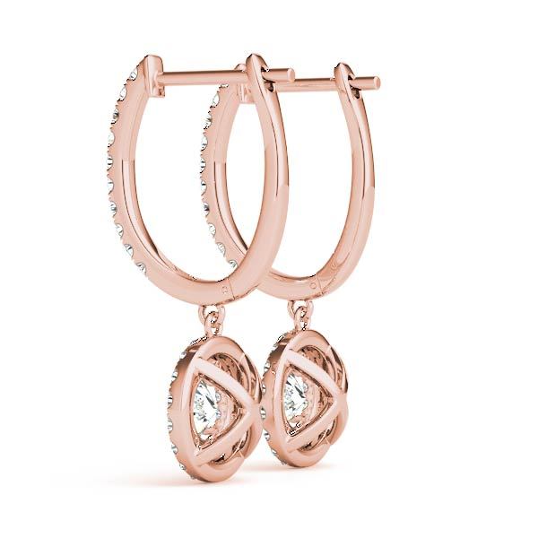 18K Rose Gold 1 CT Diamond Halo Stud Earrings