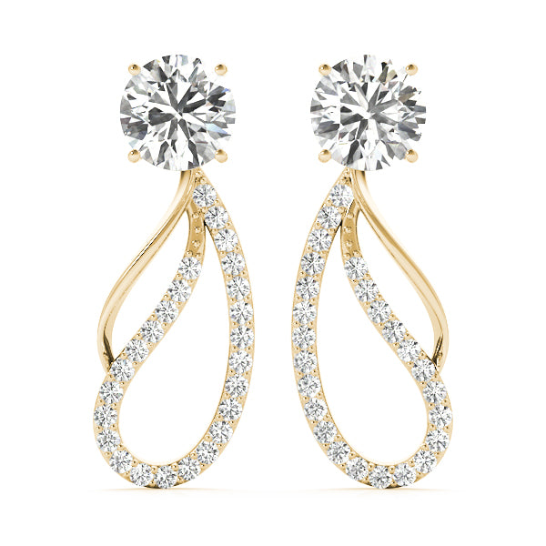 18K Yellow Gold Diamond Fashion Earrings