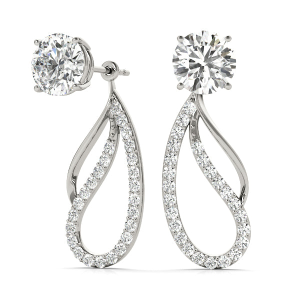 18K White Gold Diamond Fashion Earrings
